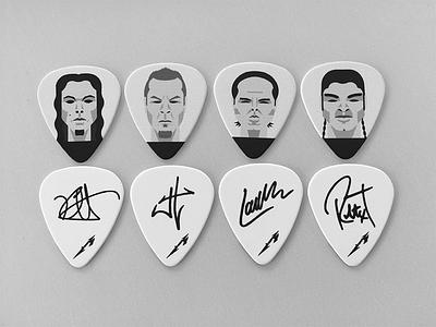 Printed Custom Picks design drawing guitar heavy metal illustrations music picks portrait signature