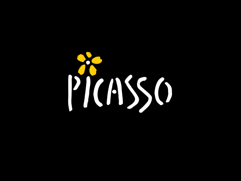 Picasso paint illustration identity genius art picasso branding typography design logo