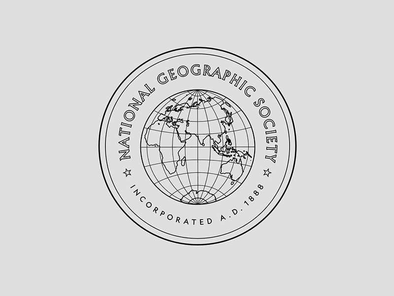 NG Seal education science history typography society badge globe seal logo design branding