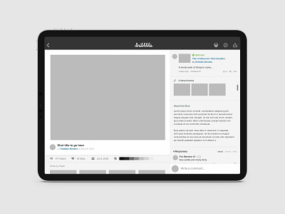 Dribbble App - Layout Concept android app design digital dribbble ios mobile tablet ui ux