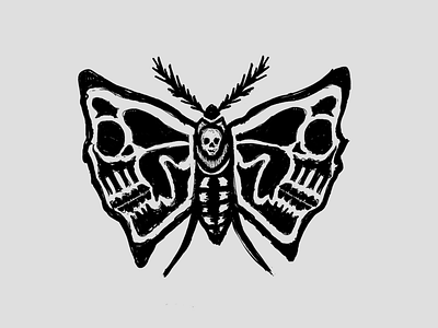 Moth Inlay (Sketch) death drawing hand drawn illustration inlay insects moth sketch skull