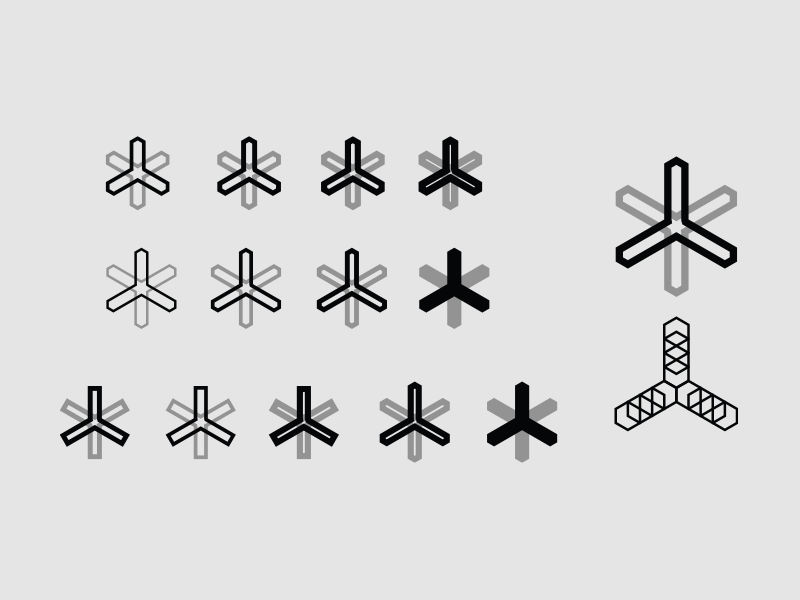 Asterisk Exploration depth hexagon illustration icon symbol id identity brand logo mark astersik