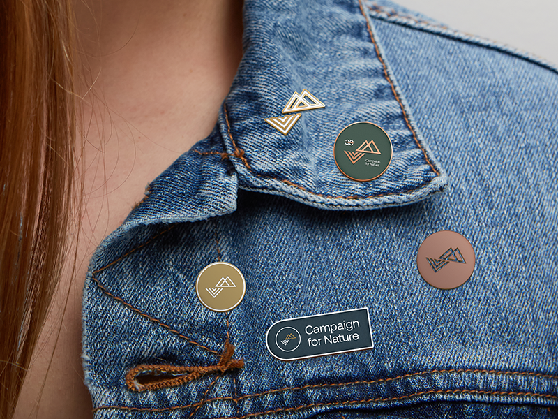 Campaign for Nature - Pin Concepts public service green planet conservation brand identity logo natural nature pin branding design