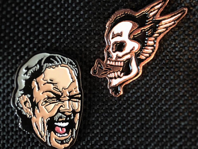 Enamel Pins - Part III design drawing enamel pin hetfield illustration merch metallica musician procreate product singing skull