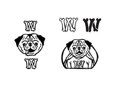 Weezers Warriors Logo Concepts charity dogs identity identity branding letterforms logo logo design logos non profit pugs puppy superhero typography