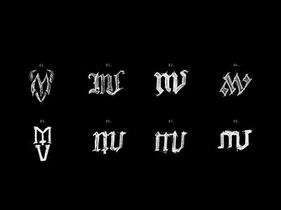 MV Monograms branding design identity illustration letterform letters logo monograms type typography