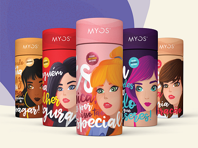 Myos - Illustration + Packaging Design beauty design doll dolls graphic design hair hairbrush hairdresser illustration packaging packaging design vector