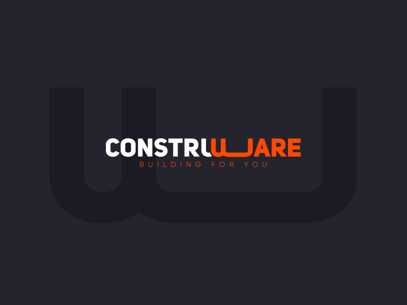 Visual Identity - Construware architechture black brand branding clean construct construction idendity logo orange typography visual