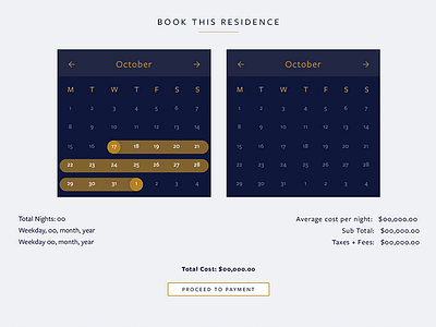 Calendar Booking Widget design ui