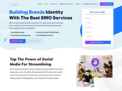 SMO Services- Landing Page branding design icon illustration typography ui ux vector