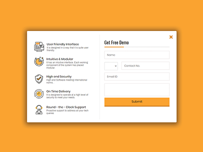 Website Free Demo Popup design ui ux web