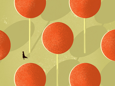 Lollipop Forest classic forest illustration illustrator lollipop mystery orange symbol texture textured vector warm