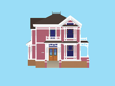 Halliwell Manor manor building architecture graphic design illustration vector illustrator