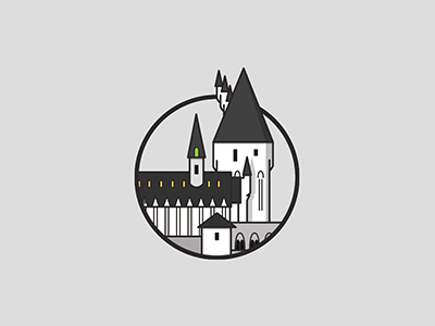 Lovely Hogwarts hogwrats icon caslte poudlard harry potter architecture vector illustration illustrator illustration