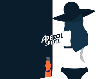Spritz Pool apero design graphic illustration illustrator minimal minimalist shadow spritz summer vector women
