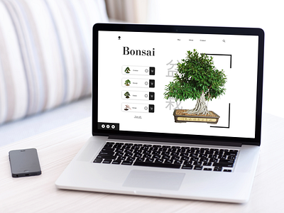 Bonsai Landing page bonsai design figma landing landing page landing page concept macbook macbook mockup minimal minimalism tree