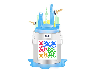 Dulux pro QR code design 2.5d design illustration ui 涂鸦小p