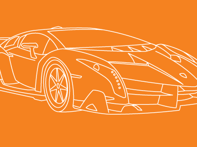 Lamborghini Veneno Roadster car line drawing supercar