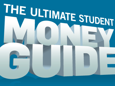 The Ultimate Student Money Guide 3d perspective text type