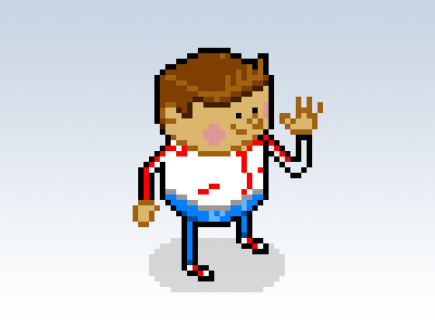 Well hello bitmap character guy illustration man pixel art retro videogame wave
