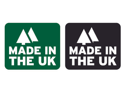 Made in the UK badge logo timber trees wood