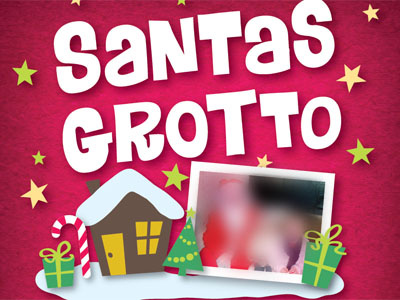 Santas Grotto! christmas flyer graphic design santa