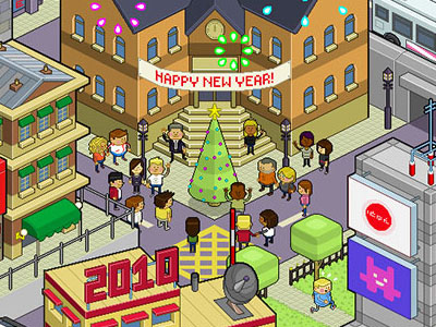 Happy New Year! bitmap cars city cops illustration isometric pixel art police retro videogame