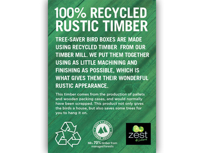 Recycled Label WIP eco green print design timber wood