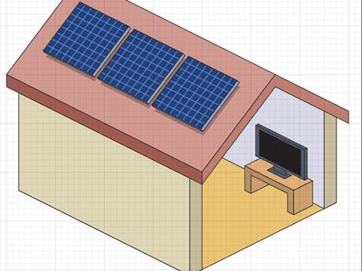 Solar Panel Diagram WIP house infographic isometric