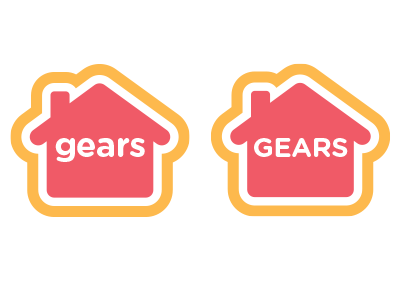 gears or GEARS? house icon logo service warm