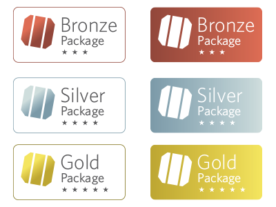 Left or Right? bronze features gold icons labels options silver