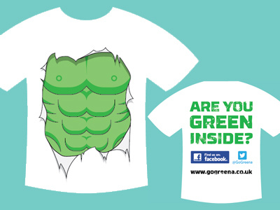 Are You Green Inside? body green hulk muscles t shirt tee