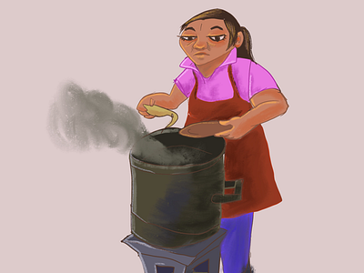 Tamalera character design lady mexican mexico street food tamale
