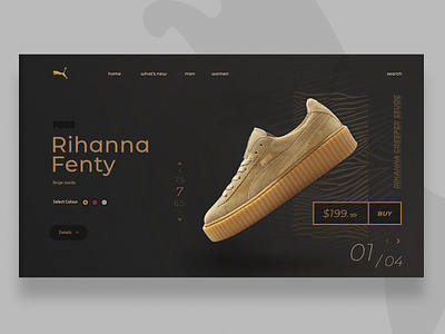 Puma x Fenty Rihanna app flat illustration logo minimal puma rihanna streetwear ui vector web website