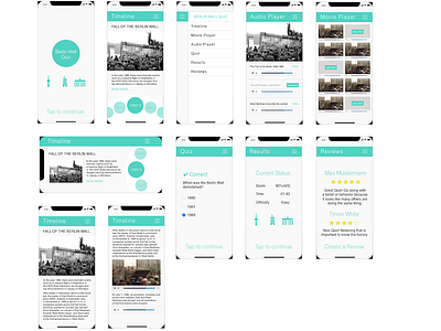 Berlin Wall App app design flat interface ios iphone minimal mobile ui ux vector web