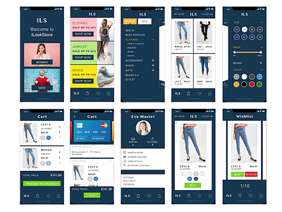 Fashion Online Shop app design flat interface ios iphone minimal mobile ui ux vector web