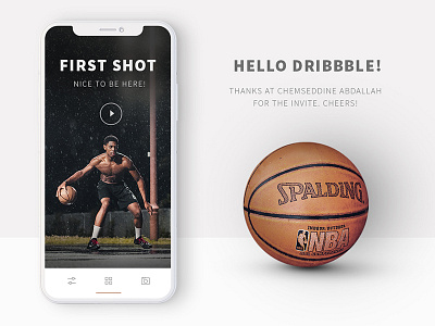 Hello Dribbble! basketball debut iphone x mobile phone ui design ux design