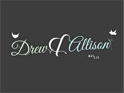 Drew & Allison ampersand birds heart logo wedding