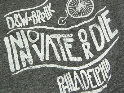 D&W x Brolik Tee bike bulldog gray hand drawn type philadelphia tee shirt tee shirt design typography white