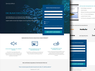 Aquaculture Investment - Landing Page adobe muse adobe photoshop corporate design html 5 landing page landing page design ui design web design