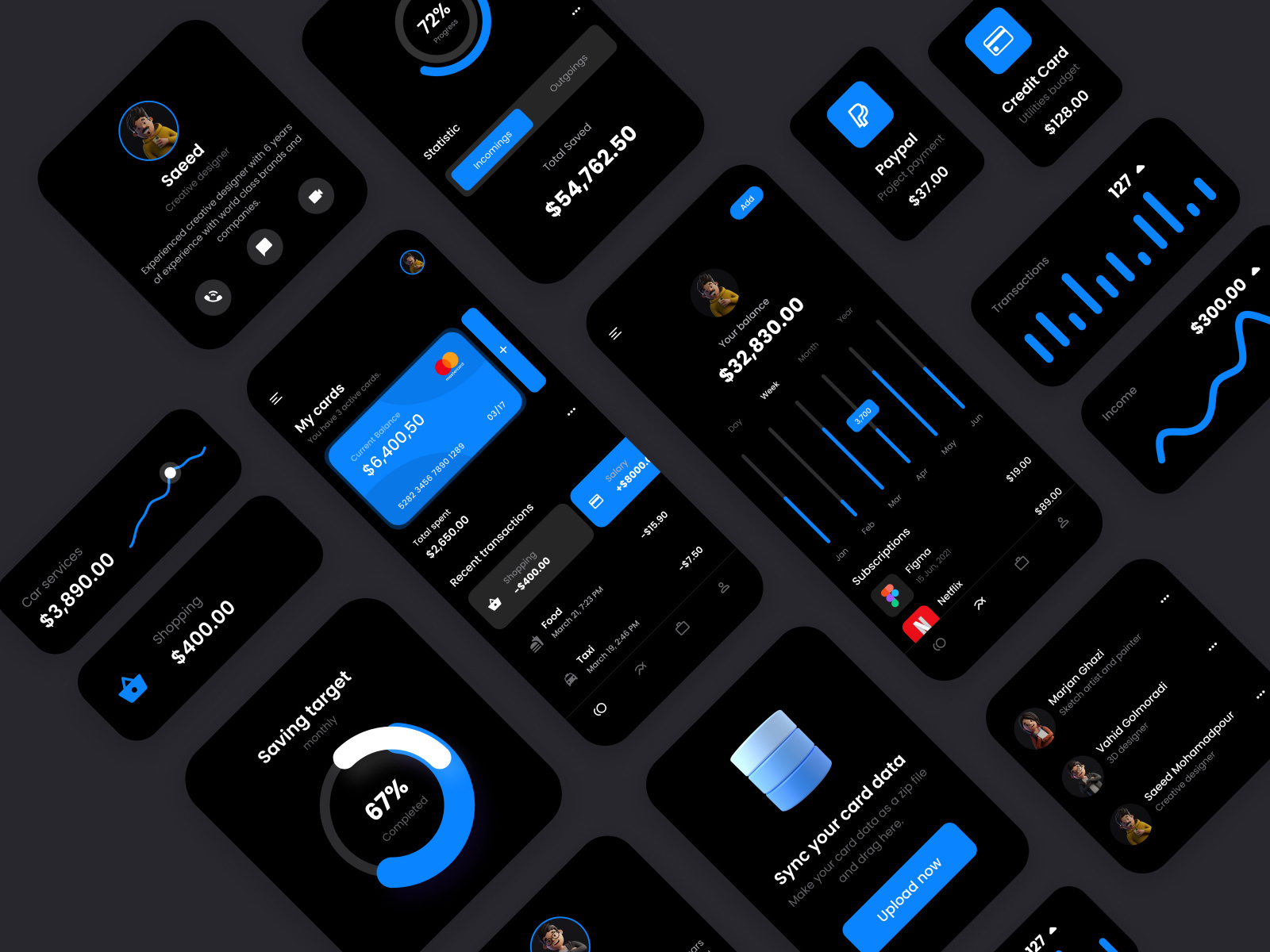 Finance UI elements by Saeedworks on Dribbble