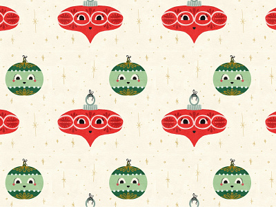 Doodle-a-day Ornament Pattern christmas doodle gouache holiday ornament pattern procreate repeatable tree
