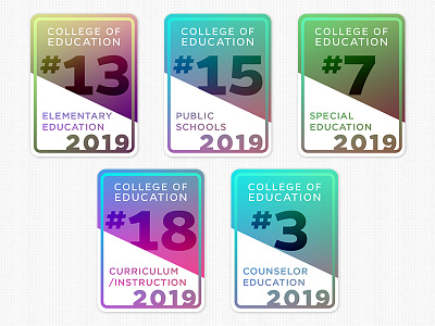 Ranking Badges Concept badge badges college of education education gradient ranking uf university of florida