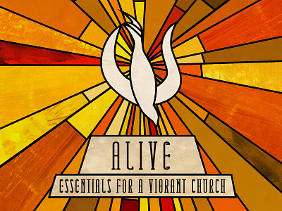 Alive christian church dove stained glass