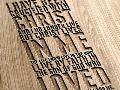 Galatians 2:20 bible christian church lettering typography verse wood
