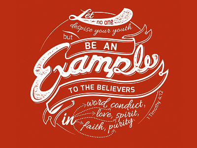 Be An Example 4 bible christian church example lettering t shirt tim