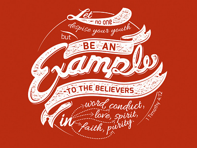 Be An Example 5 bible christian church example lettering t shirt tim