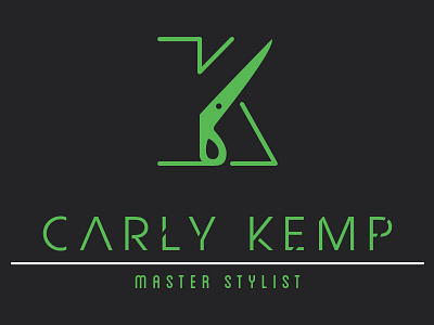 Carly 1 hair icon logo scissors