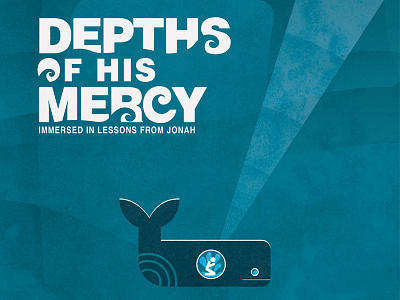 Depths of His Mercy christian design illustration illustrator jonah ocean vector waves whale