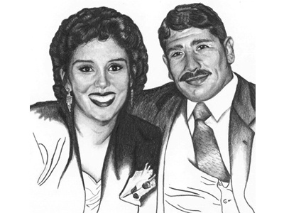 Liz and Sharken drawing graphite man marriage pencil portrait sketch woman